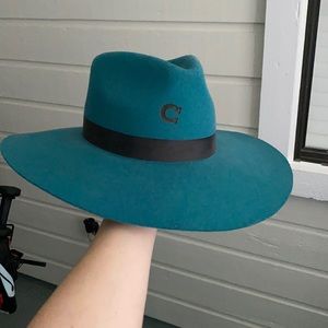 Charlie 1 Horse turquoise felt hat